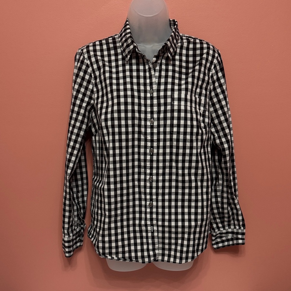 J. Crew Women’s Black and White Checkered Shirt